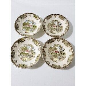 Johnson Brothers The Friendly Village The Stone Wall Berry Dessert Bowls 4 7/8"